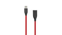 Silikoninis kabelis USB-Lightning (raudonas, 1m)