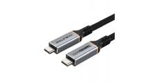 Premium kabelis USB4, USB-C - USB-C, 40Gbps, 100W, 20V/ 5A, 8K/ 60HZ, 1m