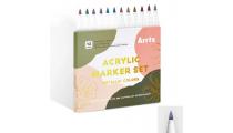 Akriliniai markeriai - flomasteriai ARRTX, 12 spalvų, metalinių atspalvių